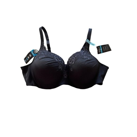 Bali Smoothing TS Tru Support Black Lace Underwire Bra Size 44C‎ NWT - Picture 1 of 6